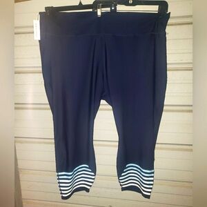 5X Plus Size New Navy blue workout Leggings Addison Bay